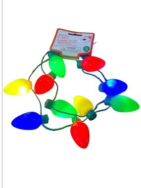 Holiday style light bulb necklace 2cr1220 batteries included
